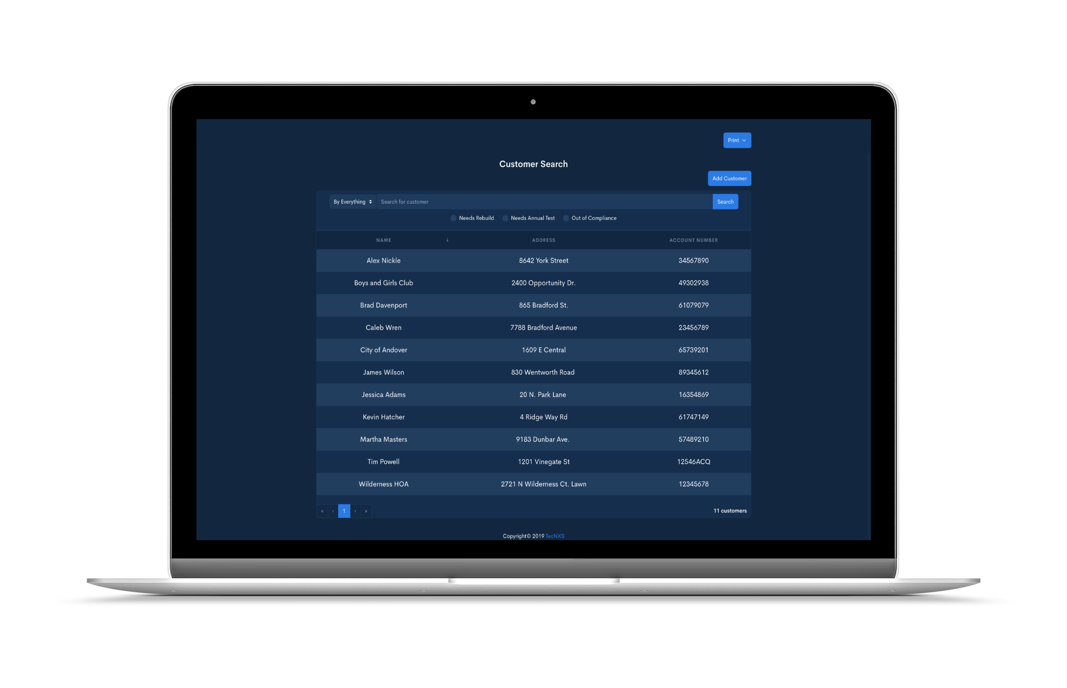 login page