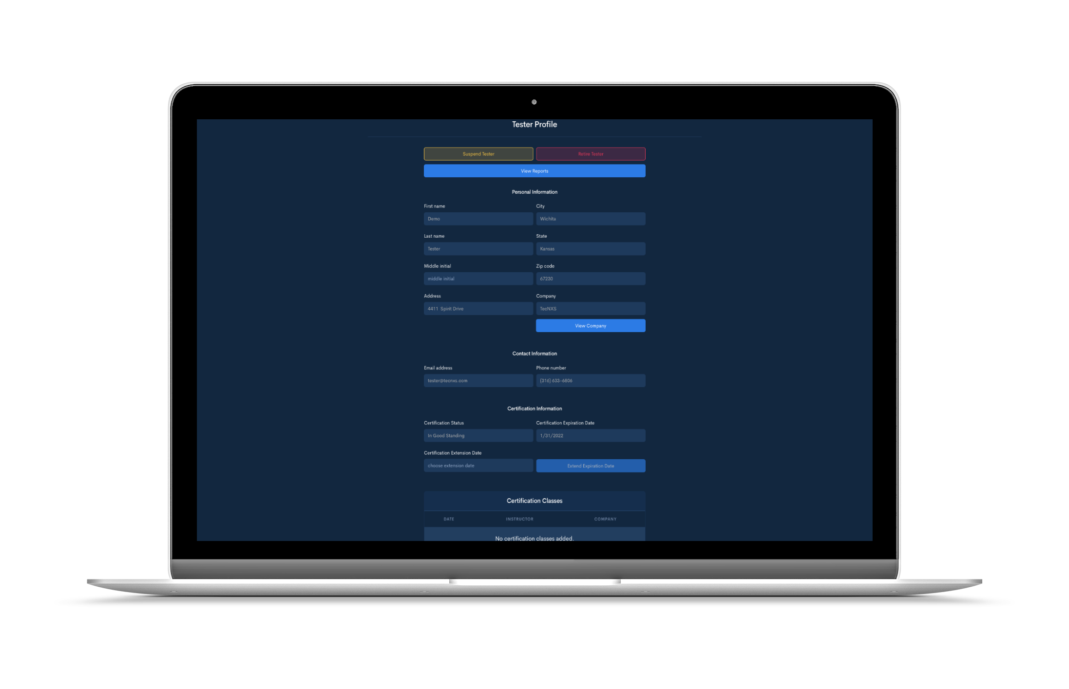 login page